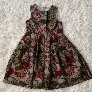 Us Angels Floral Kids Dress - Red and Green